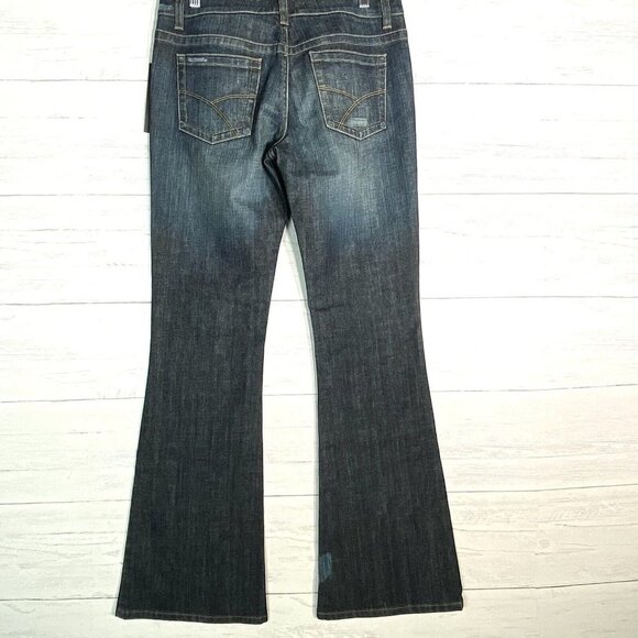 NWT Y2K Elie Tahari Flare Low Rise Jeans Stretch Denim $198 - Picture 2 of 7